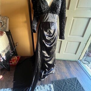 Elegant Black Sequin Dress Esoecial today